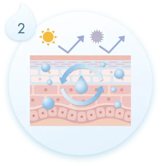 うるおいが保たれた赤ちゃんの肌イラスト